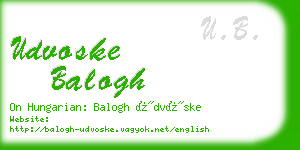 udvoske balogh business card